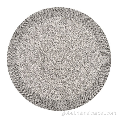 China PP braided woven round patio deck mat Manufactory